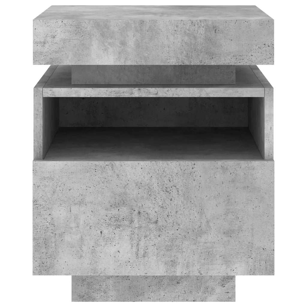 Comodino con Luci LED Grigio Cemento 40x39x48,5 cm 836790