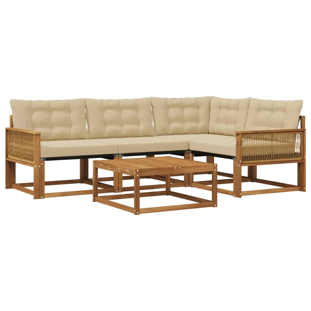 Set di divani da esterno 5 pz Naturale e Beige 3381413