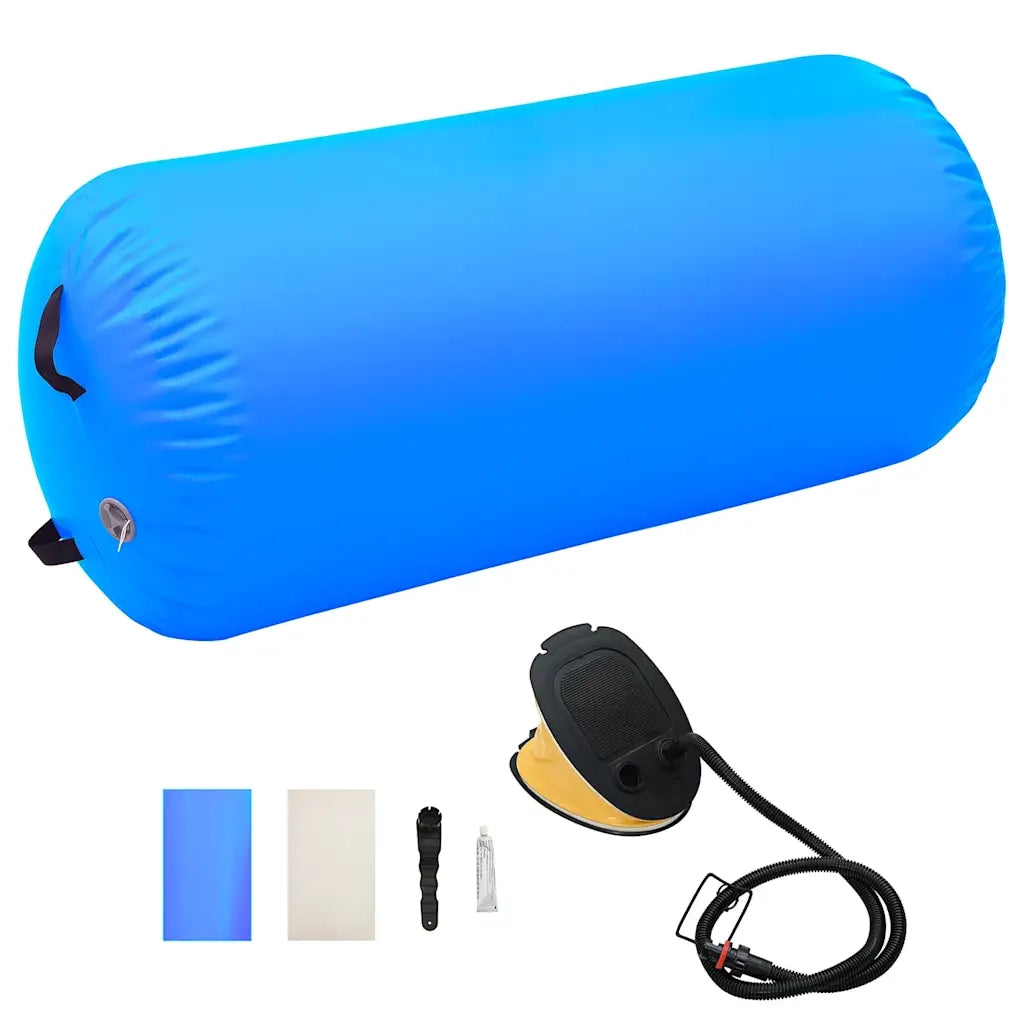 Rullo da Ginnastica Gonfiabile con Pompa 120x75 cm in PVC Blu 92717