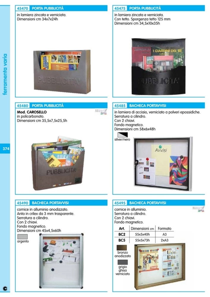 1pz alubox bacheca magnet ghisa art.bc5 55x73x5 cod:ferx.13400