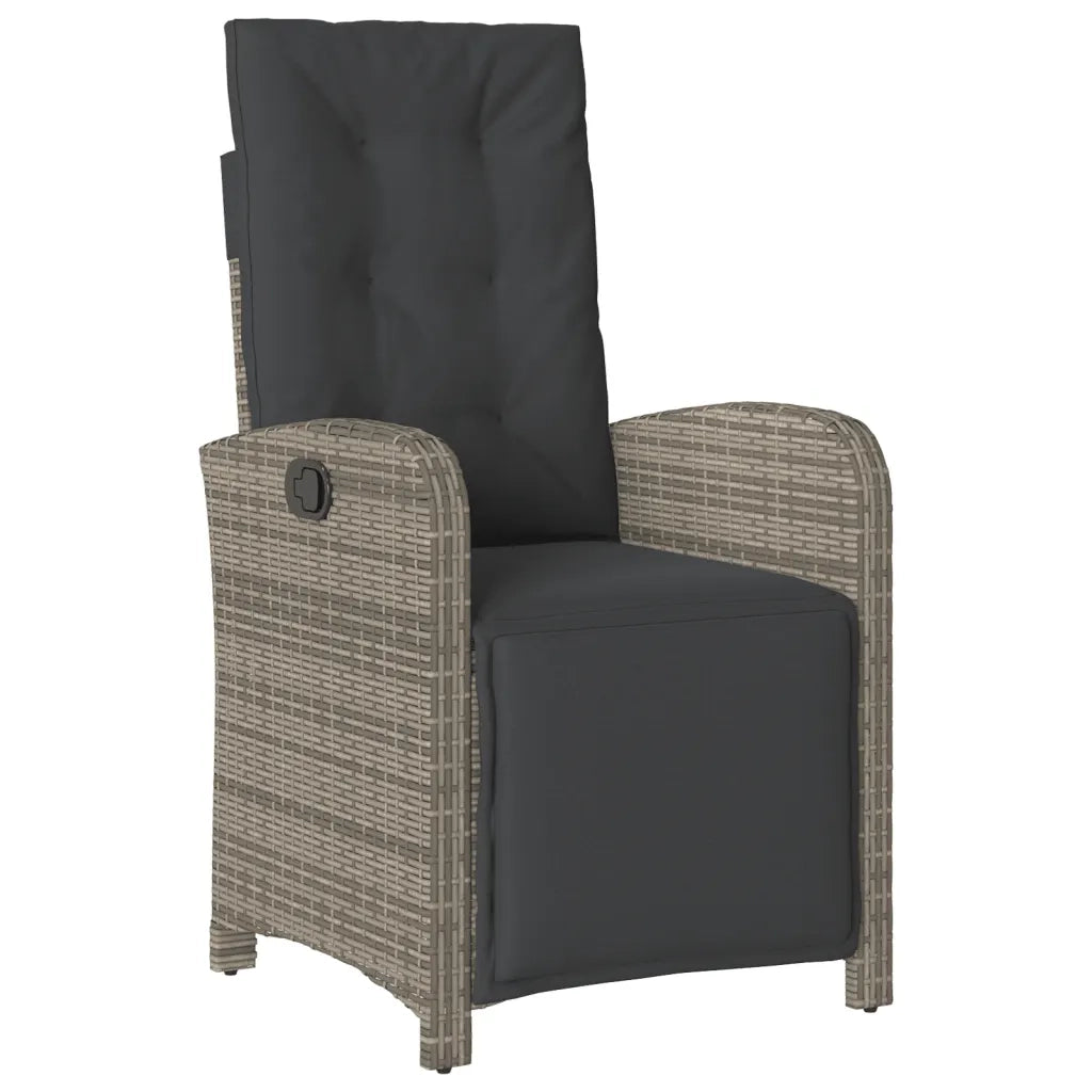 Set da Pranzo da Giardino 7 pz con Cuscini in Polyrattan Grigio 3212466
