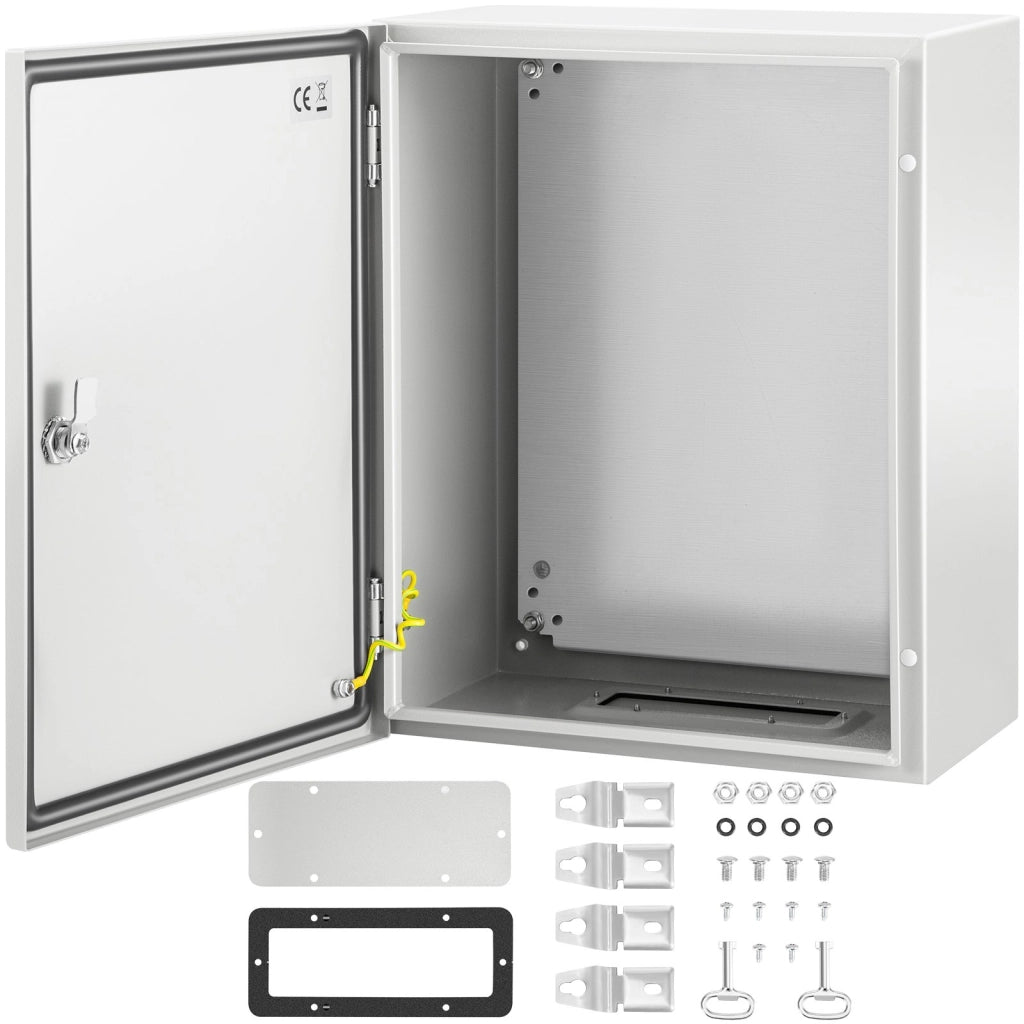 Quadro Elettrico da Parete 50x40x25 cm ST4 525 in Acciaio al Carbonio IP66 Grigio Scatola di Giunzione Impermeabile Robusta per Officina Casa