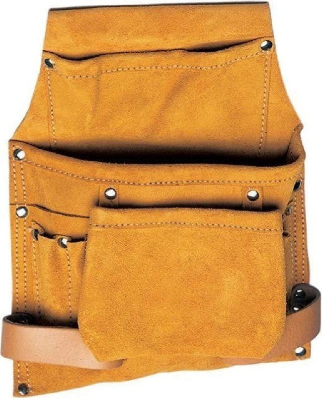 BORSA PER CARPENTIERE IN CROSTA SCAMOSCIATA MAURER 2 TASCHE CON PORTAMARTELLO