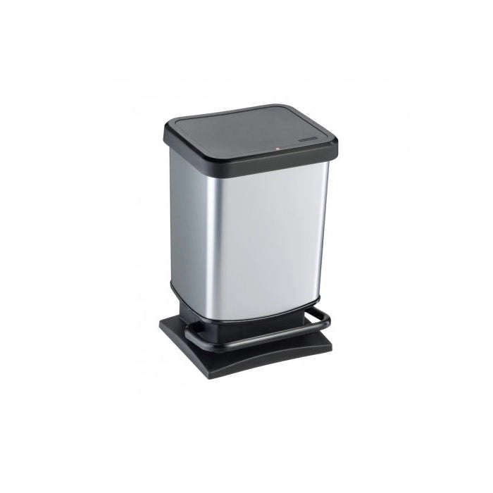 PATTUMIERA CON PEDALE 20 LT PASO ARGENTO METALLIZZATO