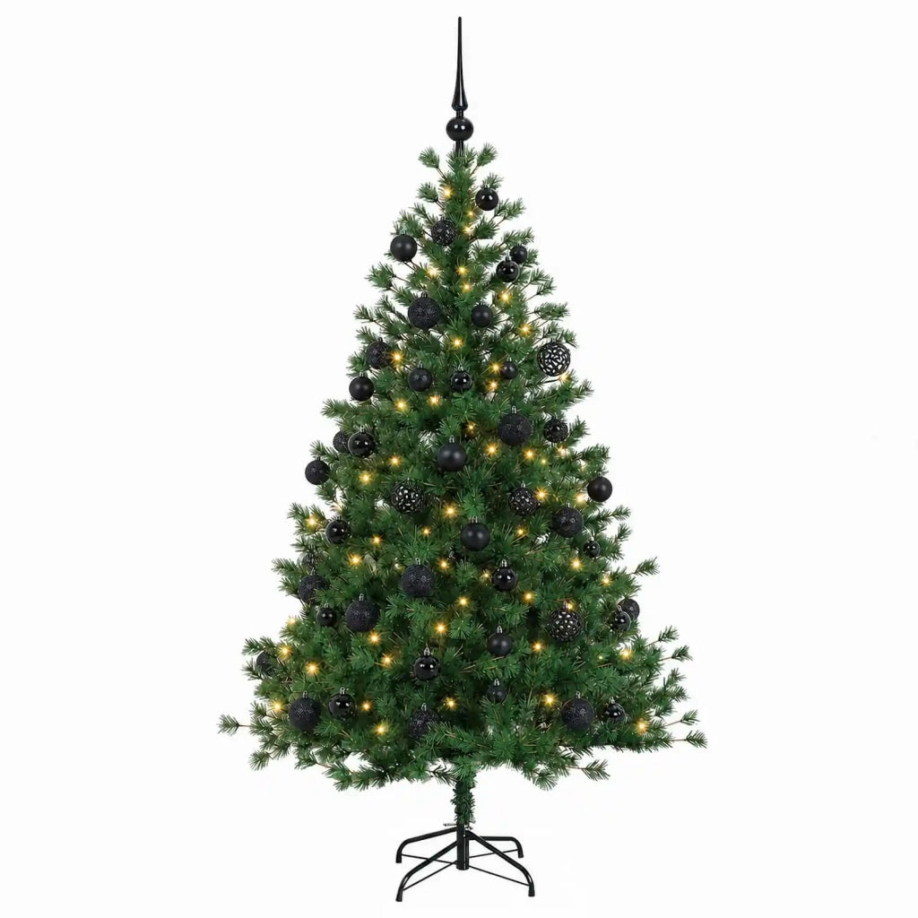 Albero di Natale artificiale con palline 150 cm 150 LED 3465554
