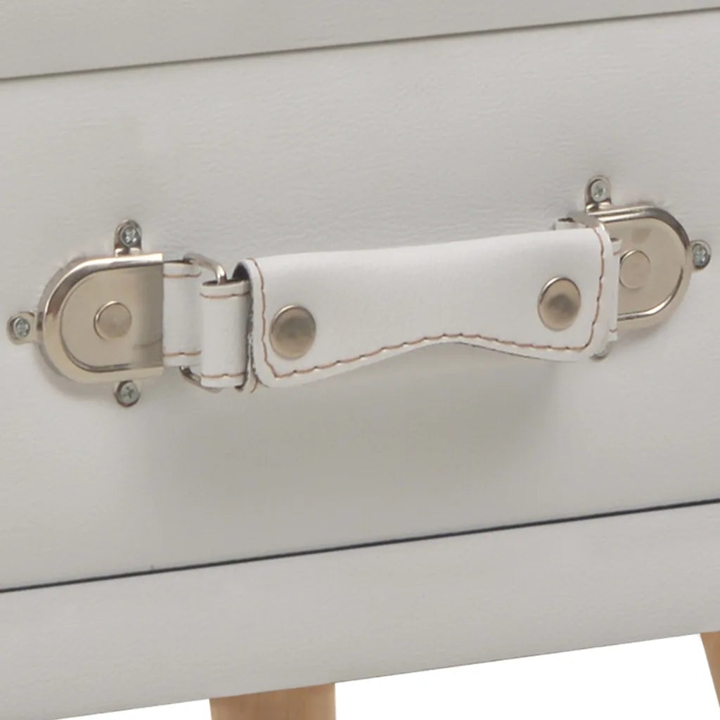 Comodini Bianchi 2 pz 40x35x40 cm in Similpelle 276380