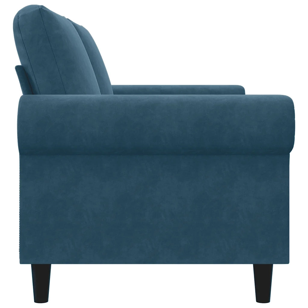 Divano a 2 Posti Blu 140 cm in Velluto 359538
