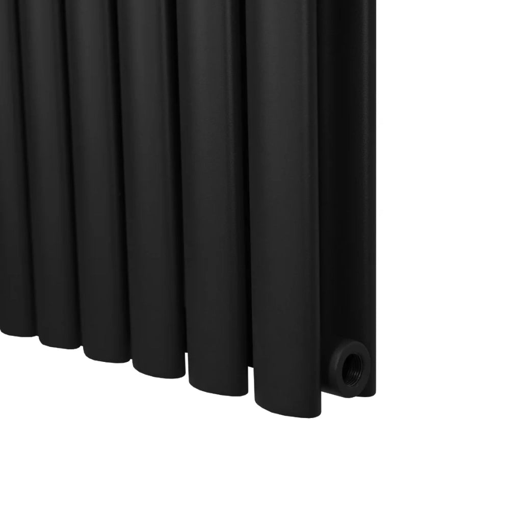 Radiatore a colonna ovale - 600 mm x 600 mm - Nero