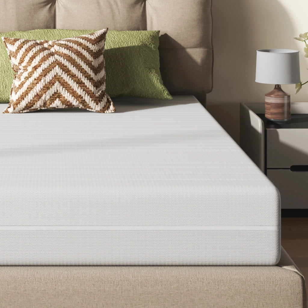 Materasso 140x200 memory foam Altezza 20cm in Schiuma D25 Superficie Morbida Bianco