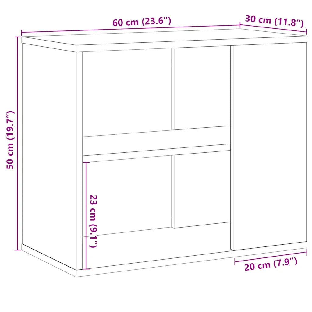 Mobiletto Laterale Legno Antico 60x30x50 cm Legno Multistrato 856492