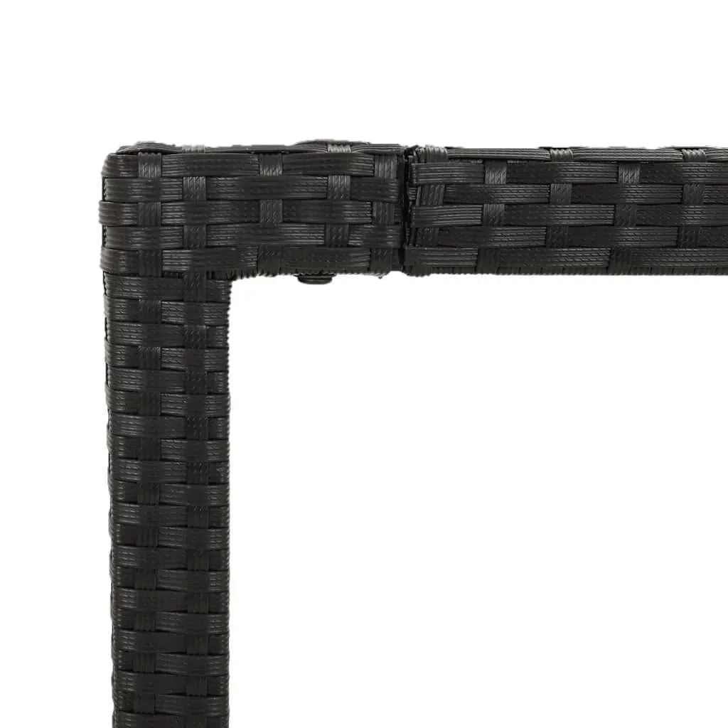 Set da Pranzo da Giardino 7 pz Nero con Cuscini in Polyrattan 3157967