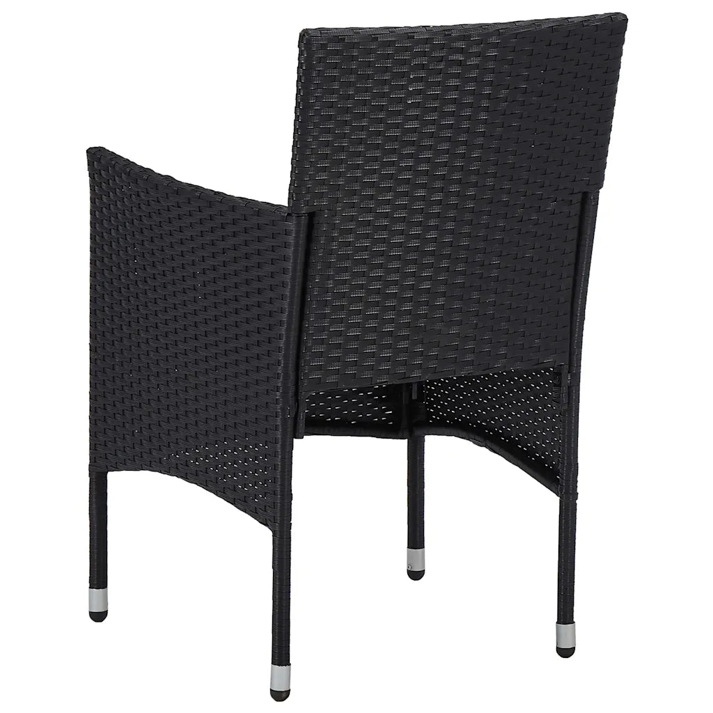 Set Mobili da Pranzo da Giardino 5 pz Nero Polyrattan e Acacia 3058322