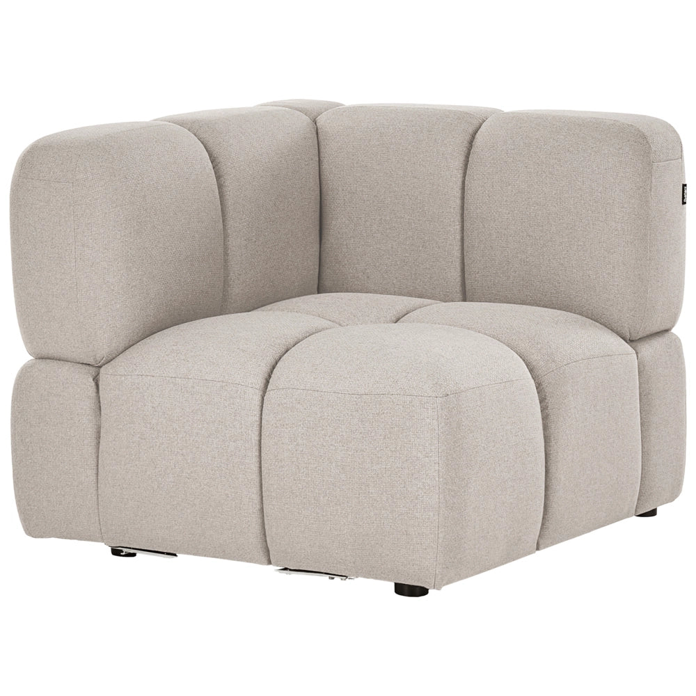 Modulo Angolare Modulare Beige in Tessuto Imbottito, 1 Posto, Stile Moderno