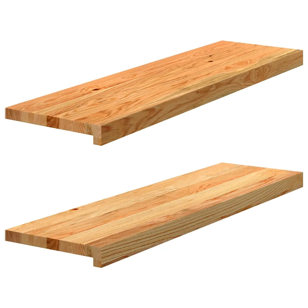 Davanzali 2 pz Marrone Chiaro 90x30x2 cm Legno Massello Rovere 4009151