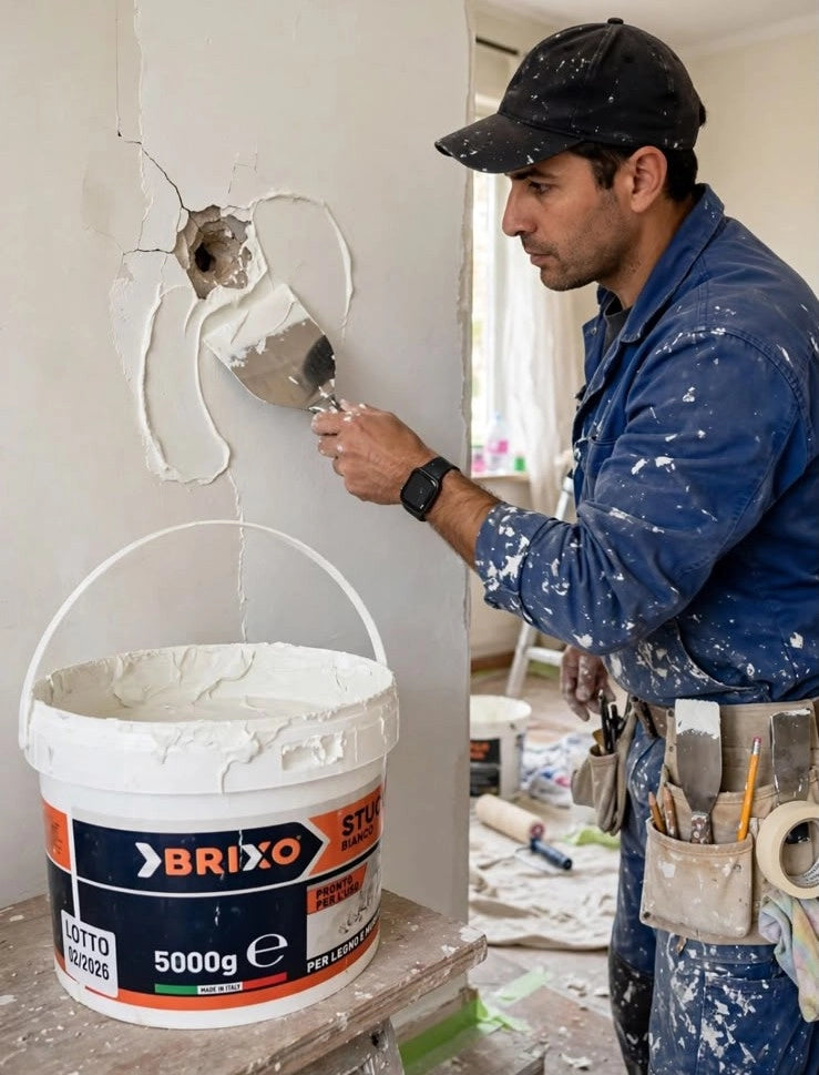 BRIXO - STUCCO IN PASTA BIANCO 5000g - PRONTO ALL'USO