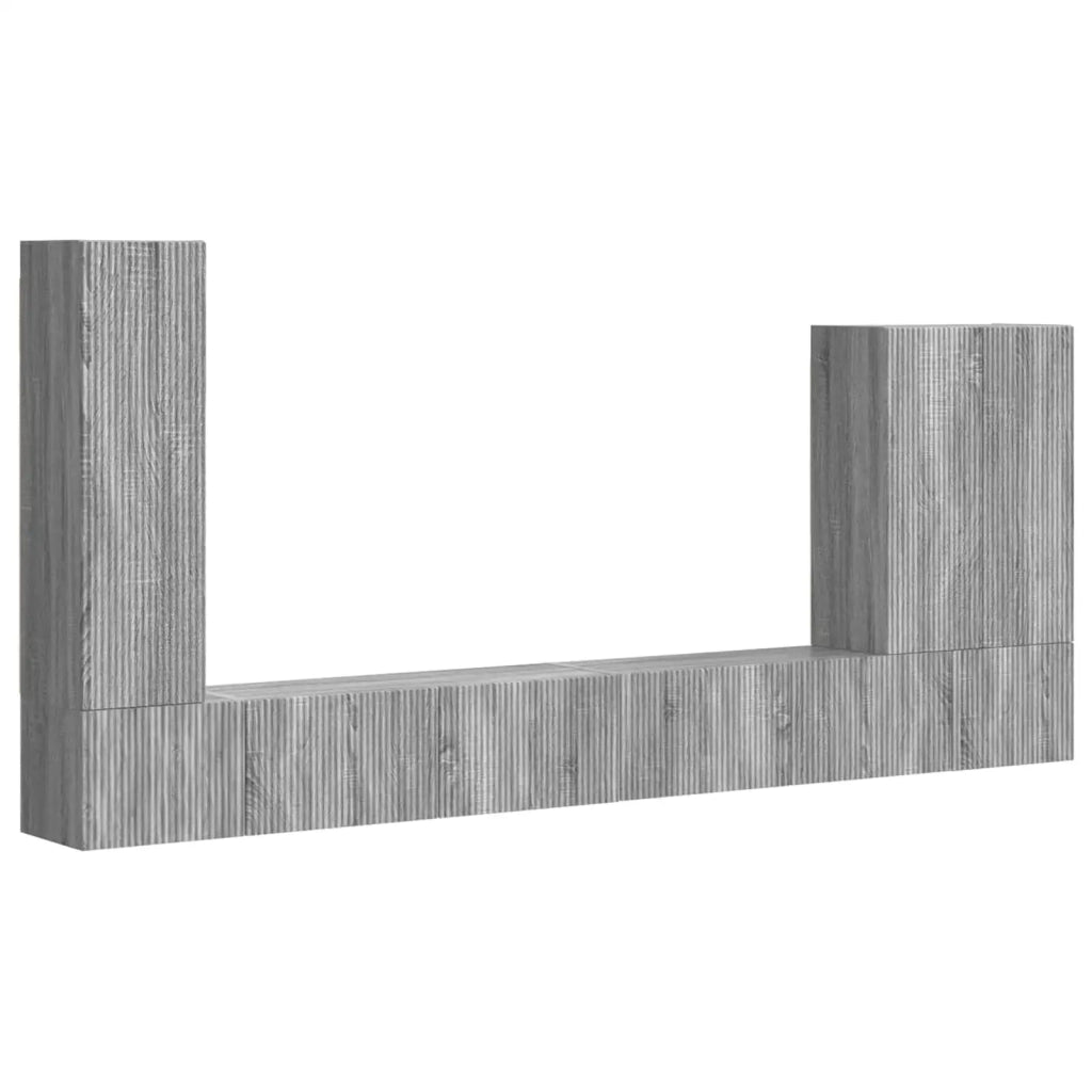 Set di Mobiletto da TV a Parete 6 pcs Grigio Sonoma 3408958