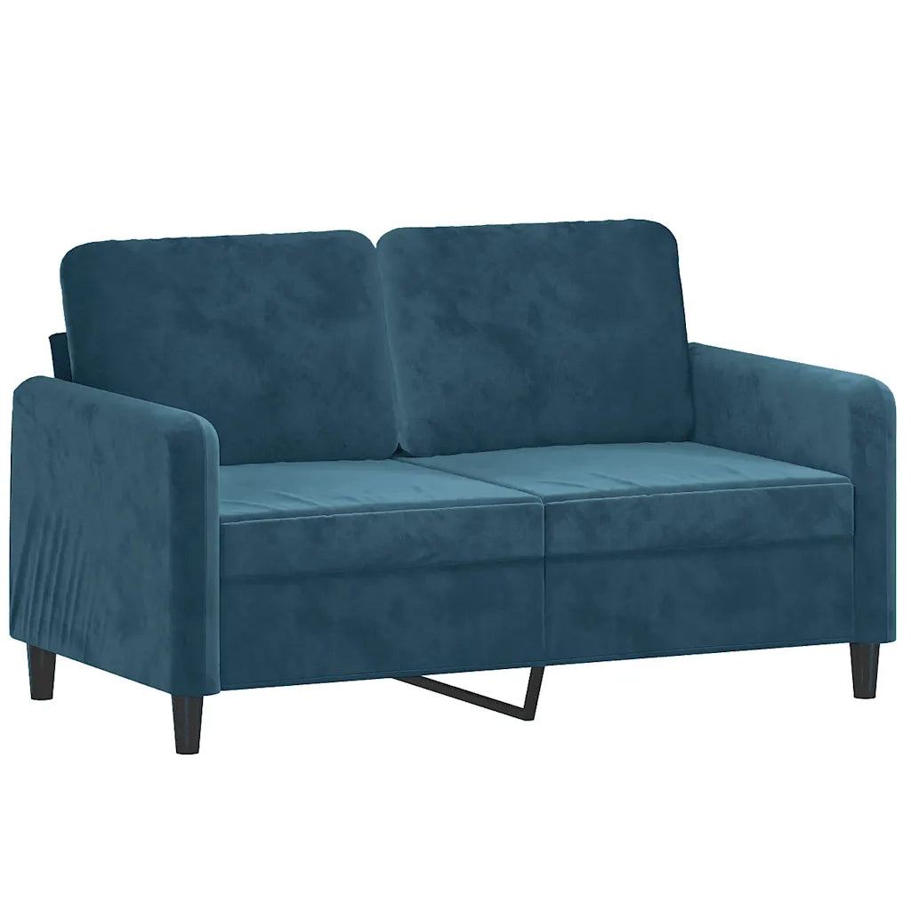 Set di Divani 3 pz con Cuscini Blu in Velluto 3202013
