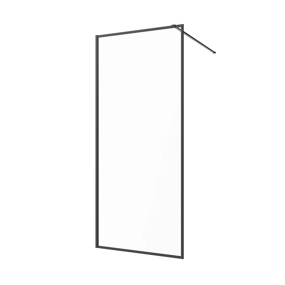 Doccia walk-in full frame 100 cm vetro trasparente profili neri | Rodi