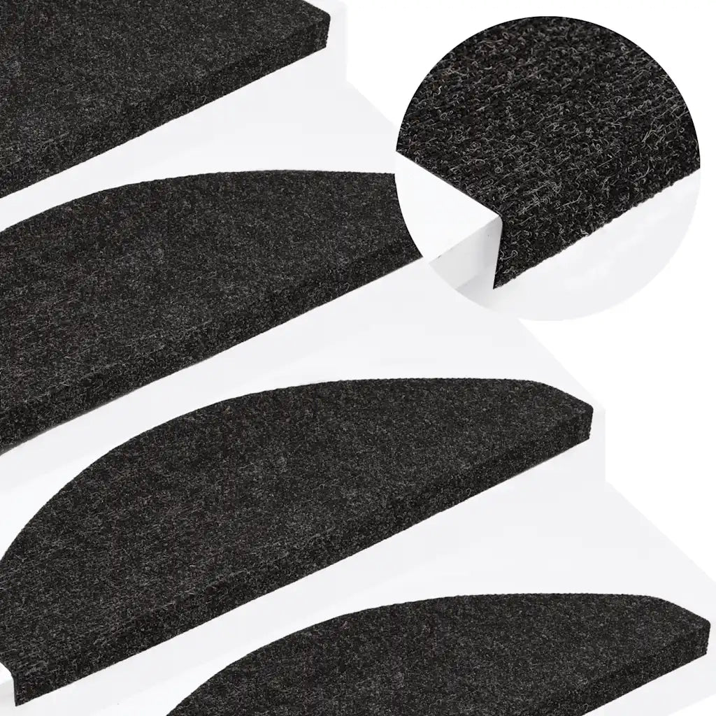 Tappetini Autoadesivi per Scale 10pz Antracite 65x22,5x3,5 cm 355253