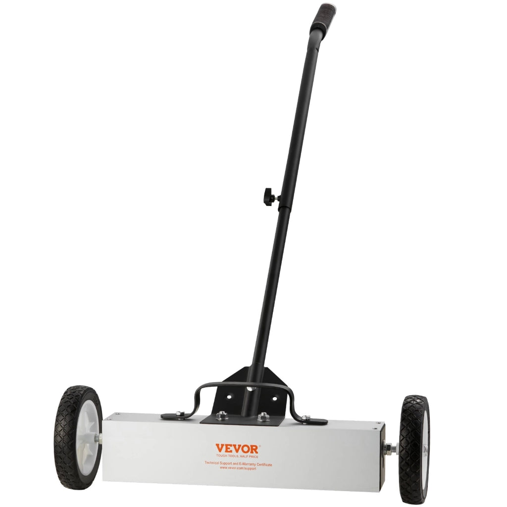 Spazzatrice Magnetica con Ruote QJ8012-18 Asta Telescopica 77-113cm Raccoglitore Chiodi e Viti Forza 20,4kg per Officina e Garage
