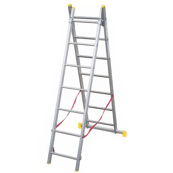 Scala Trasformabile in Alluminio a Due Rampe 7+7 Gradini EN 131 Easy Two
