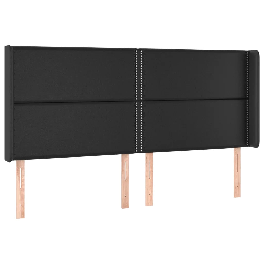 Giroletto a Molle con Materasso e LED Nero 200x200cm Similpelle
