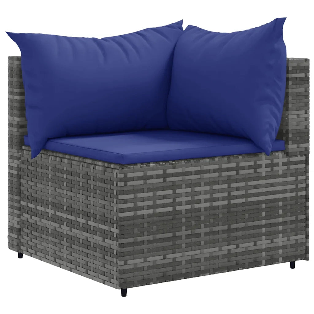 Set Divani da Giardino 6 pz con Cuscini in Polyrattan Grigio 3308167