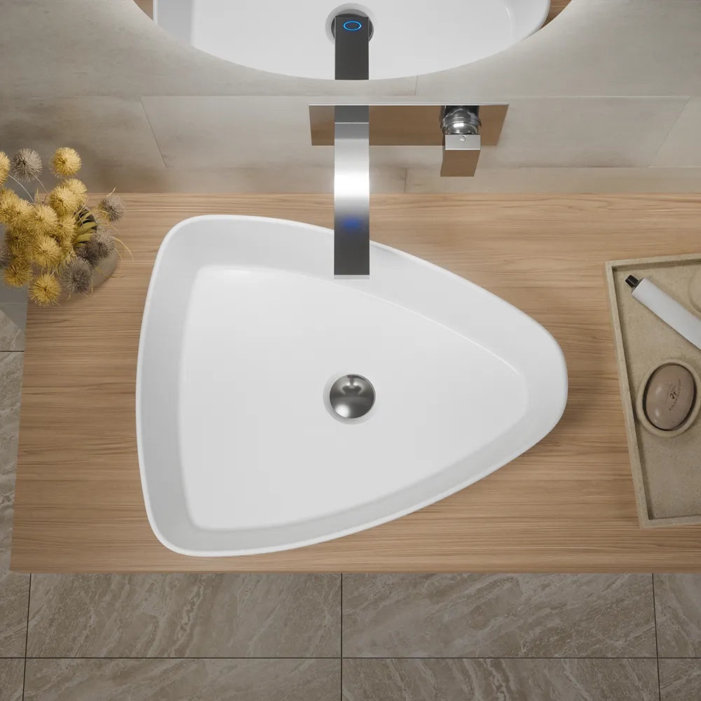 Lavabo da appoggio ovale 50x41x12 cm Bianco