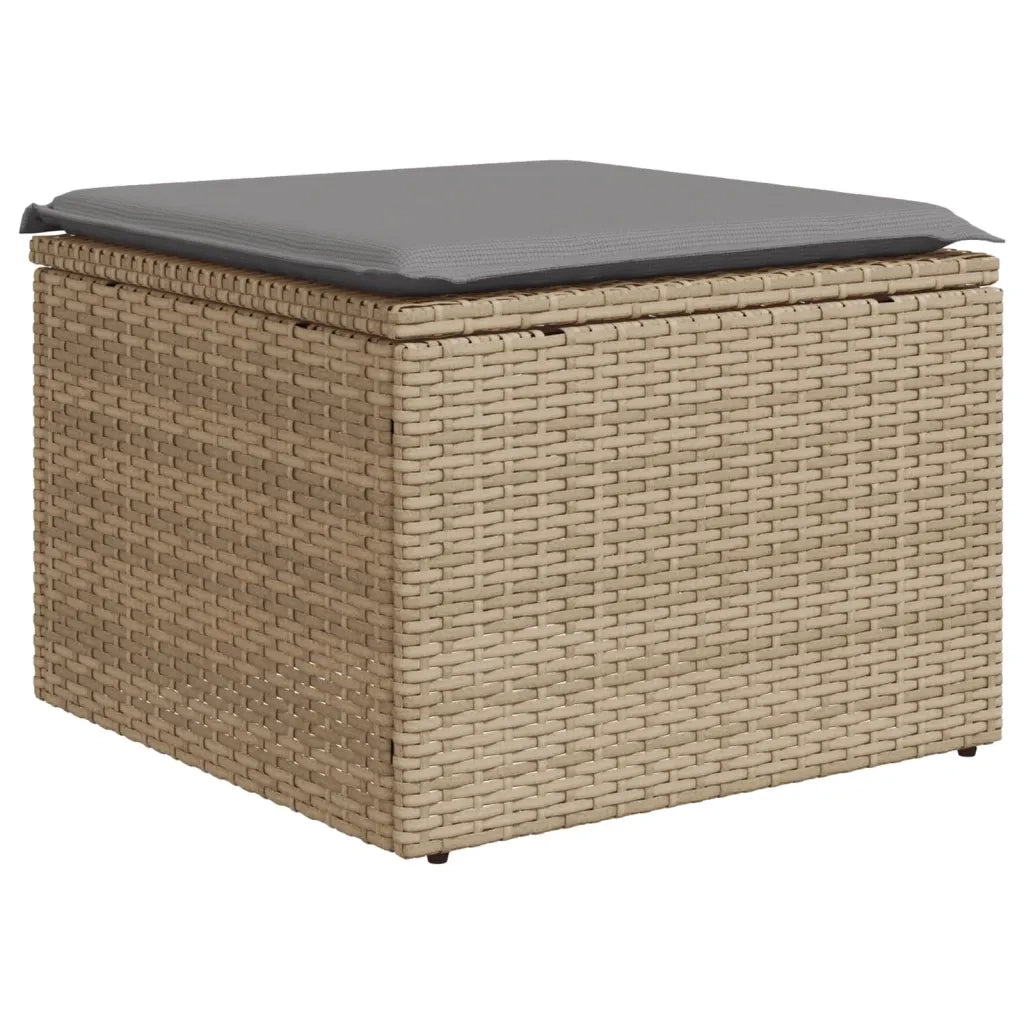 Set Divani da Giardino 11 pz con Cuscini Beige in Polyrattan 3224855