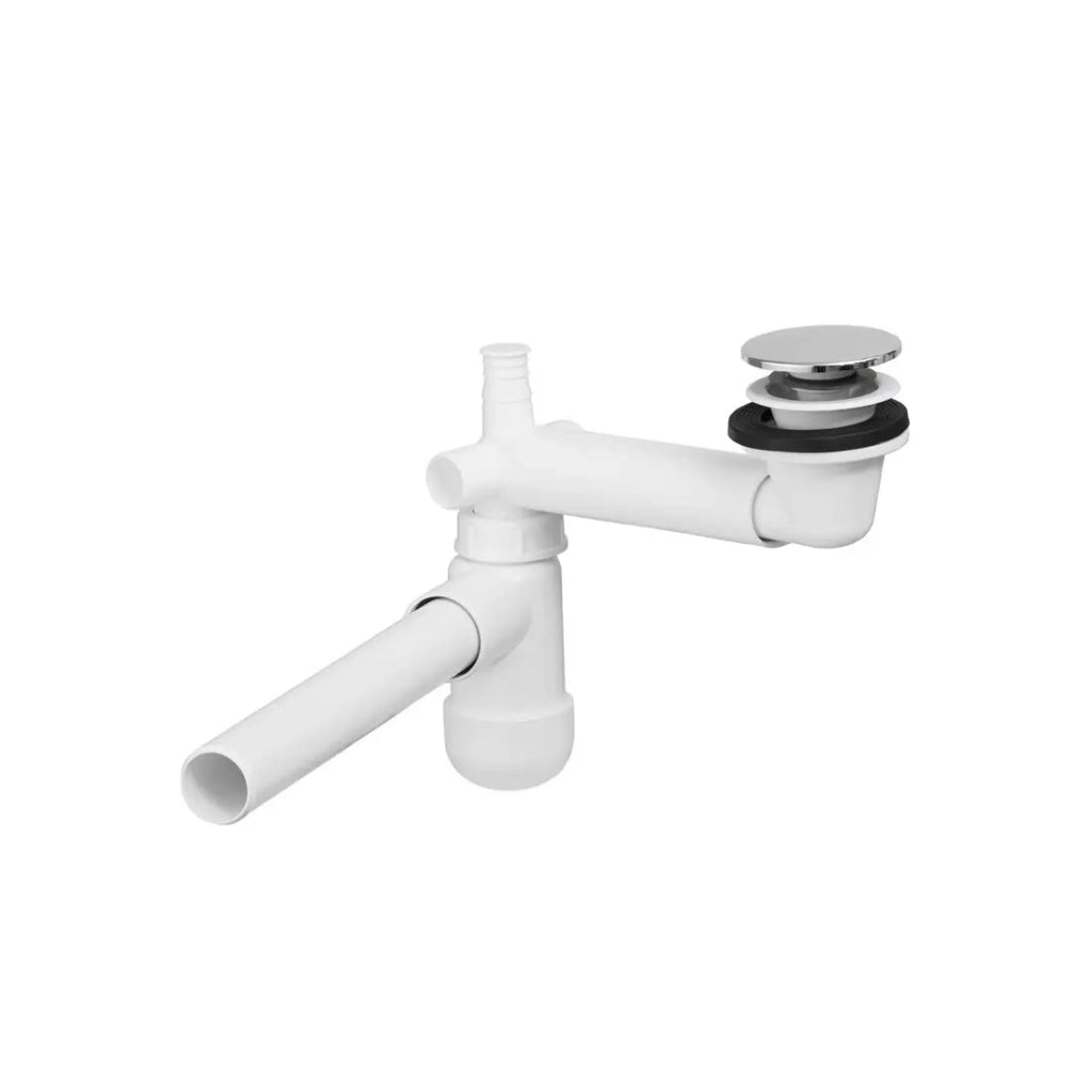Sifone corto salvaspazio con piletta click clack cromata