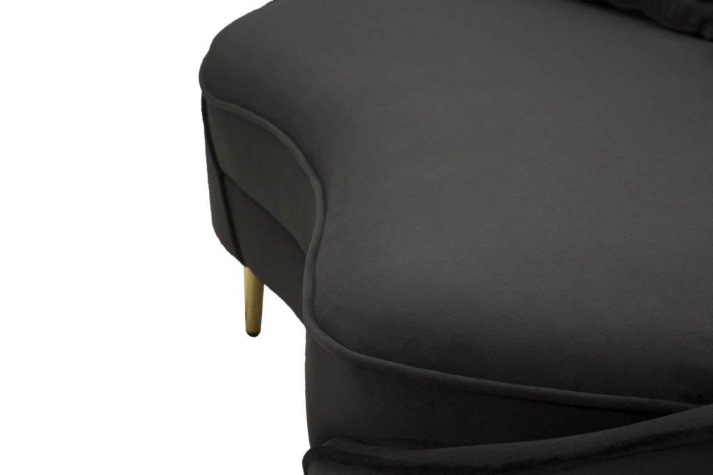 Divano 3 Posti Oslo con Cuscini Nero 185x84x68 cm in Eucalipto e Spugna e Poliestere e Metallo