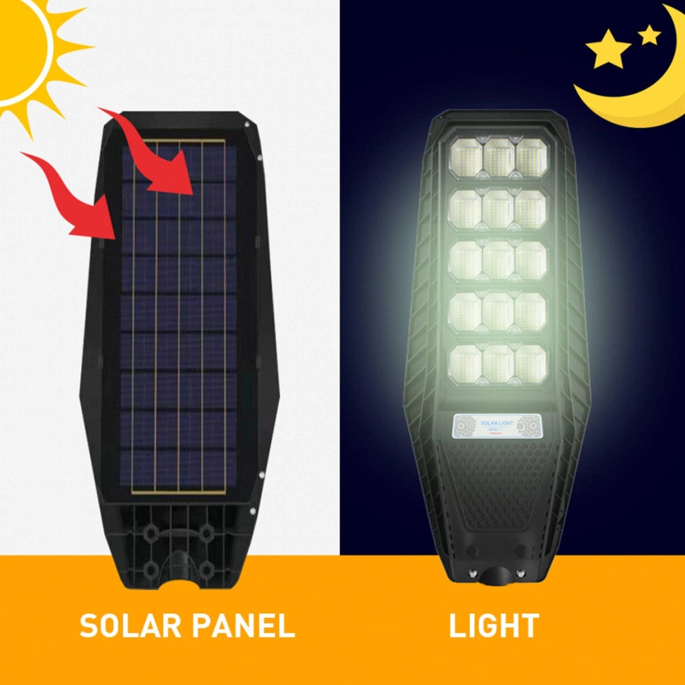 Trade Shop - Lampione Stradale Luce Energia Solare Led 400watt Sensore Pir Staffa Telecomando -