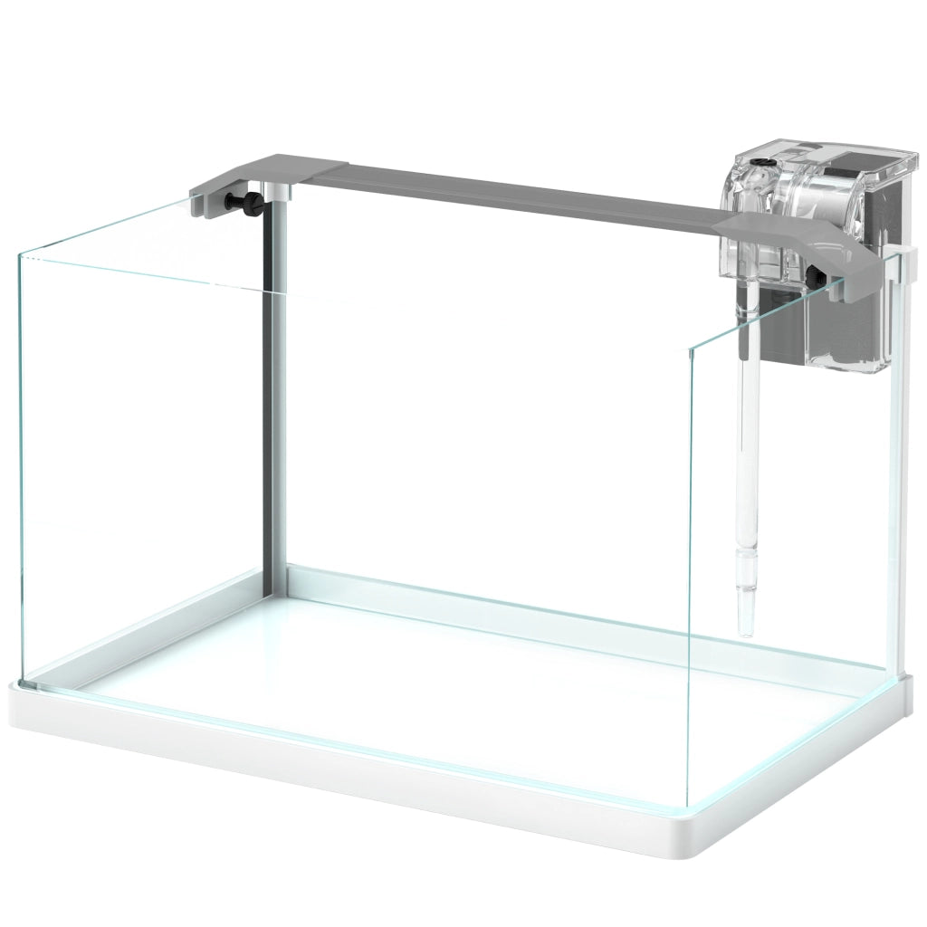 Acquario con Luci LED, Filtro e Pompa ¨C Minimal ¨C 38x26x27 cm Bianco