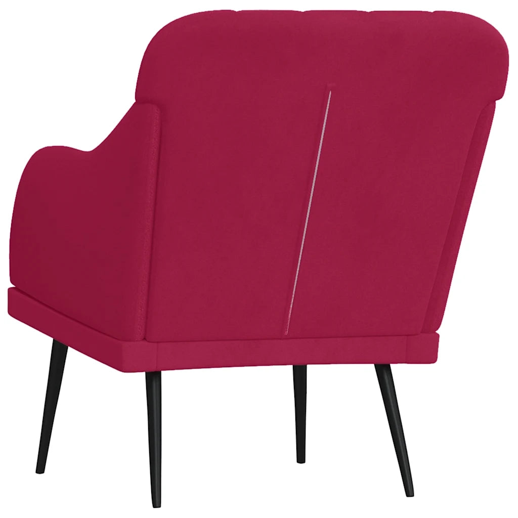 Poltrona Rosso Vino 63x76x80 cm Velluto 351458