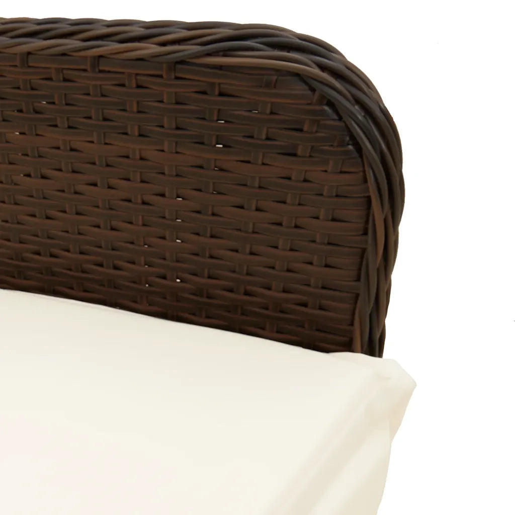 Set Bistrò da Giardino 9 pz con Cuscini in Polyrattan Marrone 3277192
