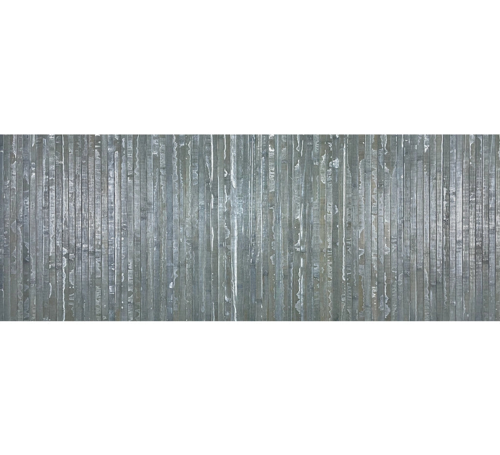 Tappeto Passatoia In Vero Bamboo Tappeto Cucina Ingresso In Legno Antiscivolo Aderente Lavabile E Antimacchia Tagliabile  - Grigio - 50x250 cm