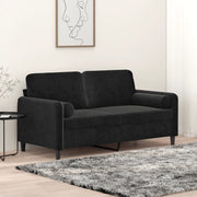 Divano a 2 Posti con Cuscini Nero 140 cm in Velluto 3200886