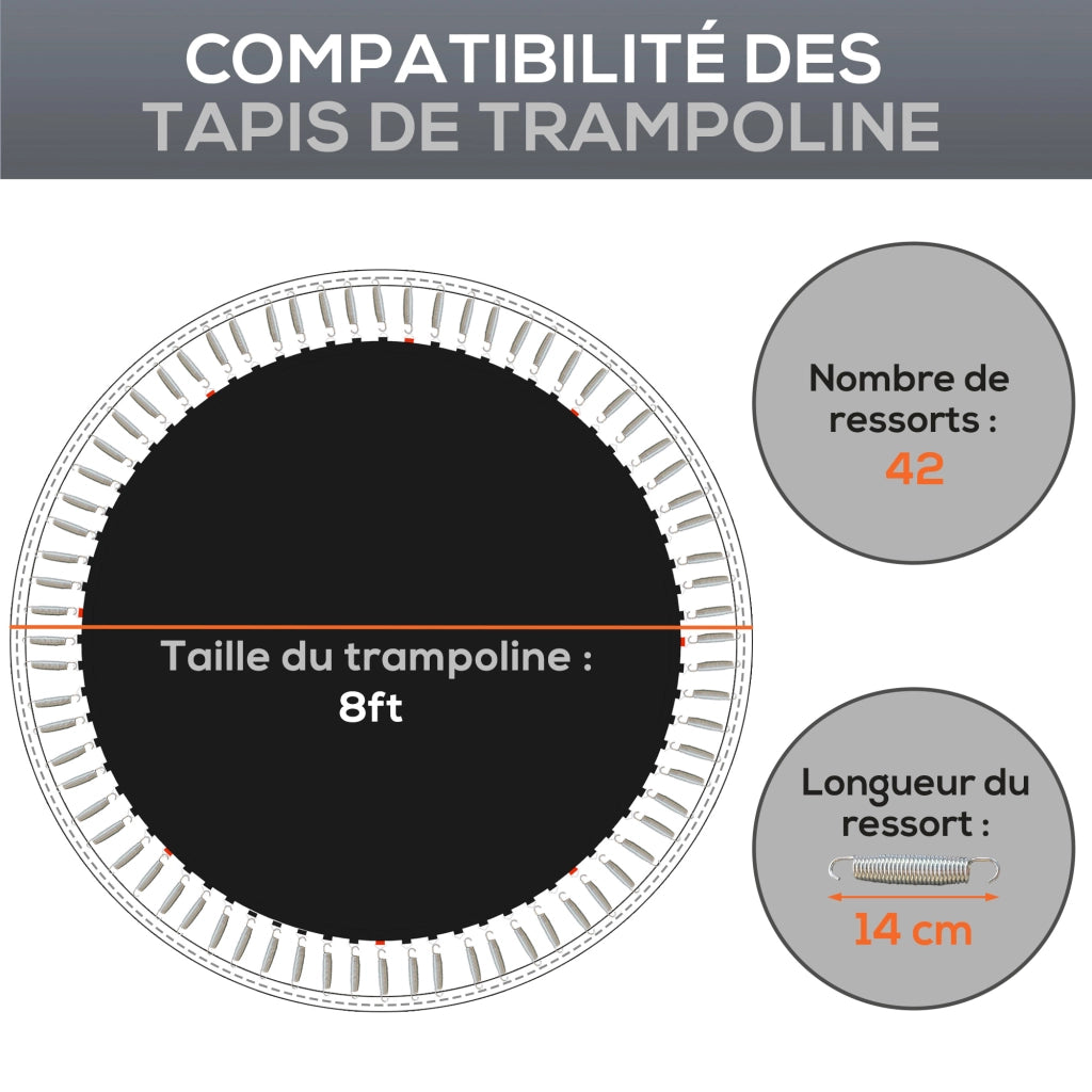 Tappeto di ricambio per trampolino ¨C Minimal ¨C ? 2,4 m, 14 cm molle