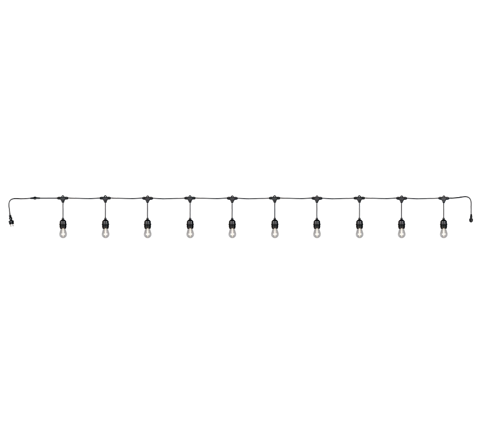 Ghirlanda da giardino loft CHAIN 10xE27 nera IP44 RL