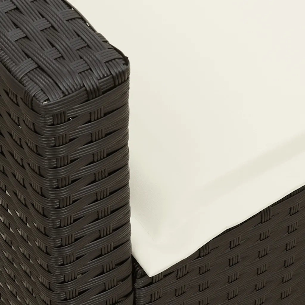 Divano da Giardino con Cuscini in Polyrattan Nero 3365328