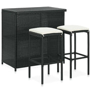 Set da Bar 3 pz in Polyrattan Nero 313471