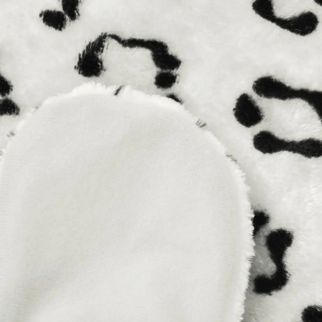 Tappeto di Peluche a Forma di Leopardo 139 cm Bianco 80171