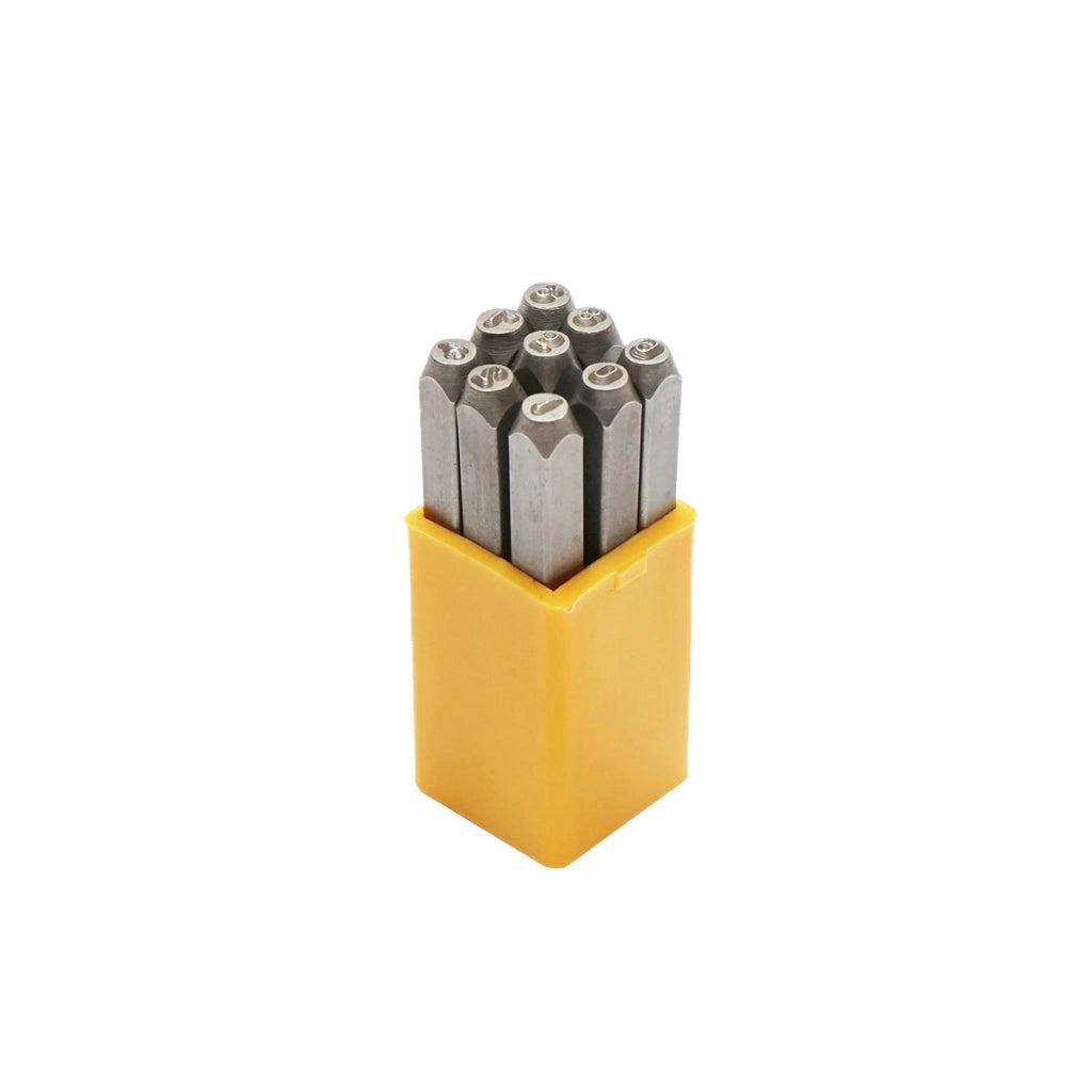 Set di 9 punzoni con numeri da 0 a 9 – altezza caratteri 3 mm