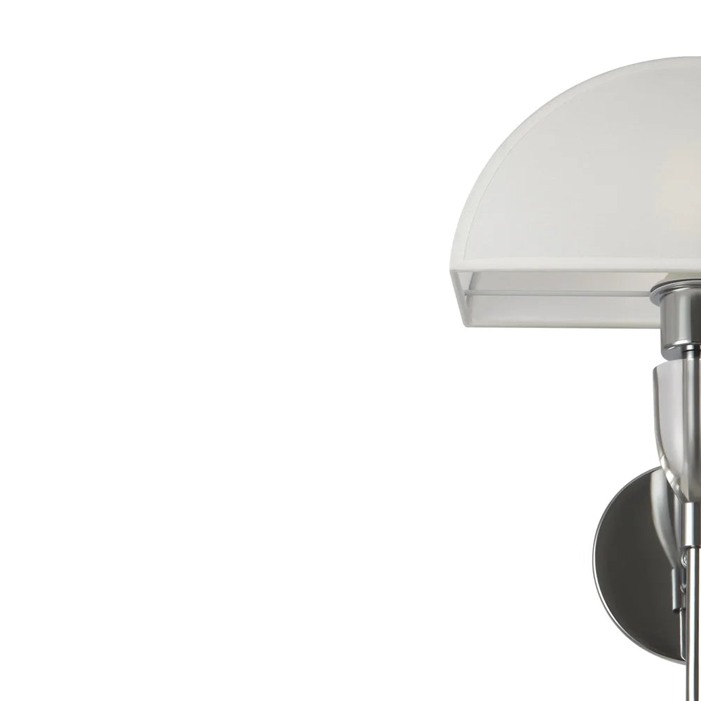 Applique Contemporanea Prima Metallo Cromo Diffusore Cotone Bianco