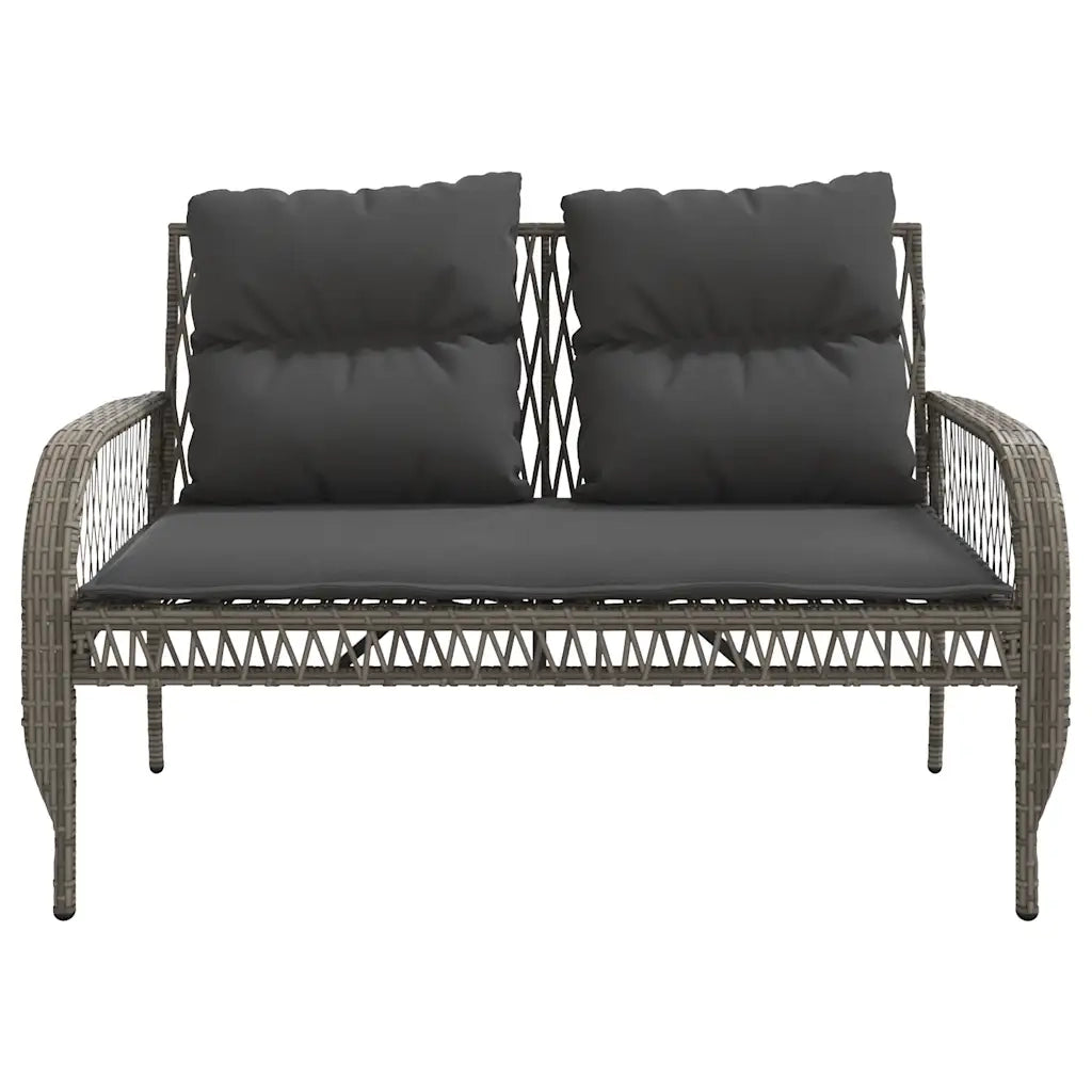 Set Divani da Giardino 4 pz con Cuscini in Polyrattan Grigio 368729