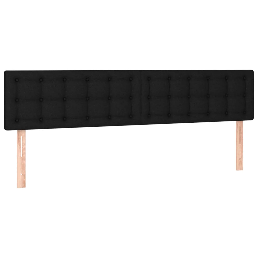 Letto a Molle con Materasso e LED Nero 180x200cm in Tessuto