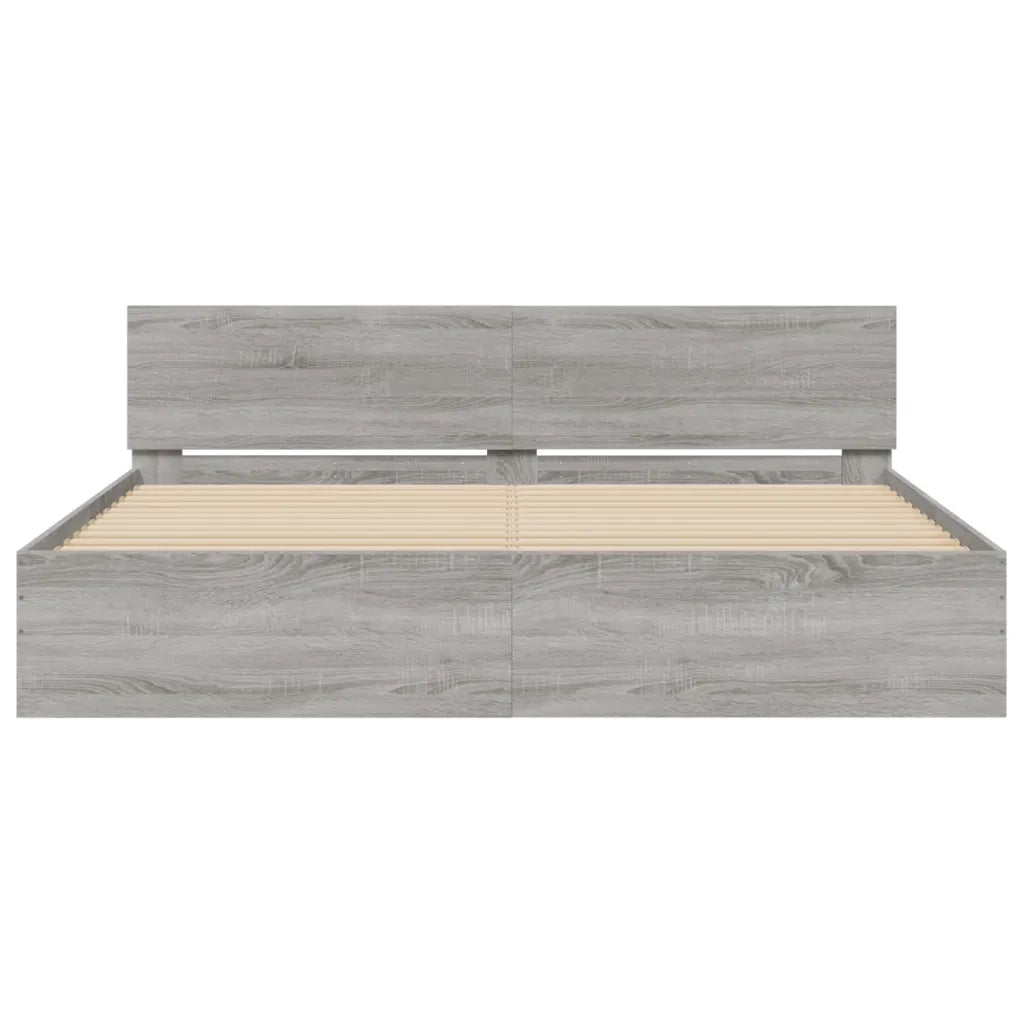 Giroletto con Testiera Grigio Sonoma 160x200 cm
