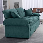 Set divani in chenille 2 pezzi: poltrona singola e divano a 2 posti con imbottitura a doppio strato e cuscini decorativi