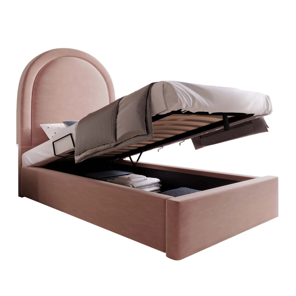 Letto singolo per bambini 90 x 200 cm rosa in velluto