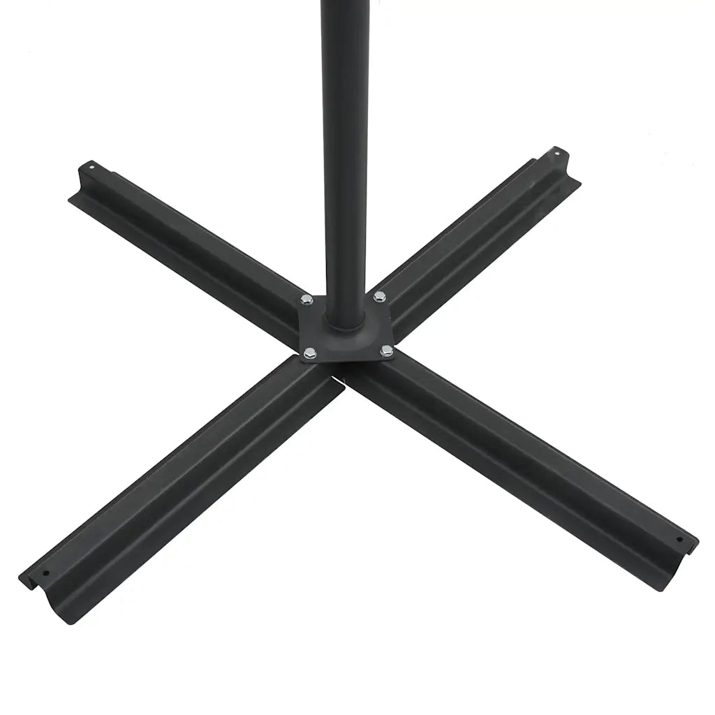 Ombrellone a Sbalzo con LED e Palo in Acciaio 250x250cm Azzurro 46997